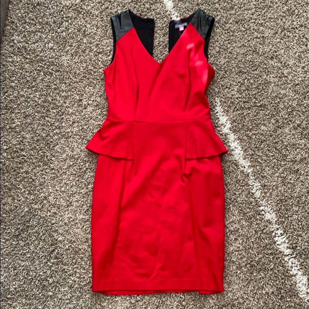 Red Vince Camuto peplum dress